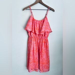 Lilly Pulitzer Target ruffle floral spaghetti straps mini dress S